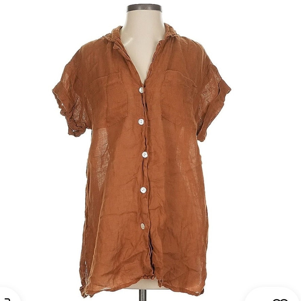 Vitamin A 100% Linen Button-Up Oversized Shirt